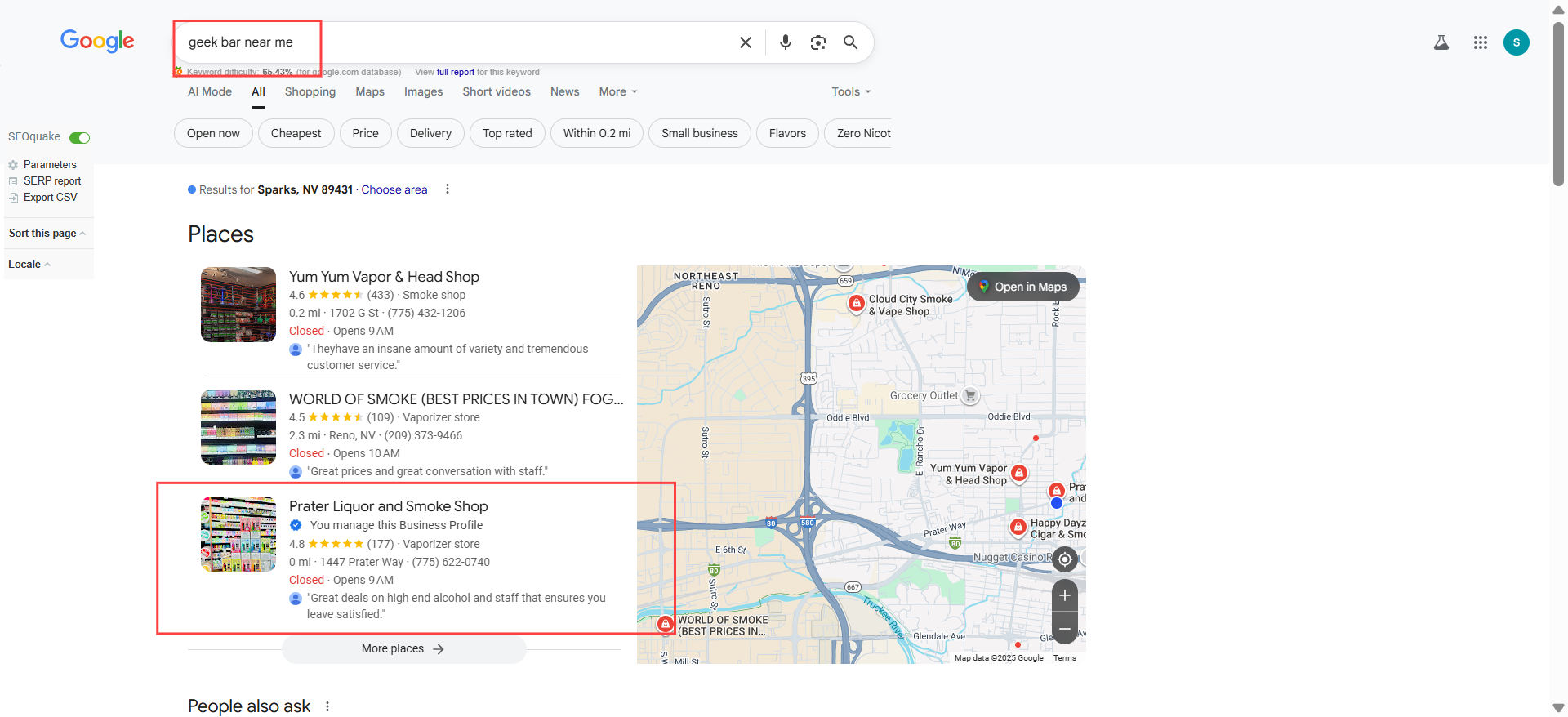 Prater Liquor & Smoke Shop GMB Optimization