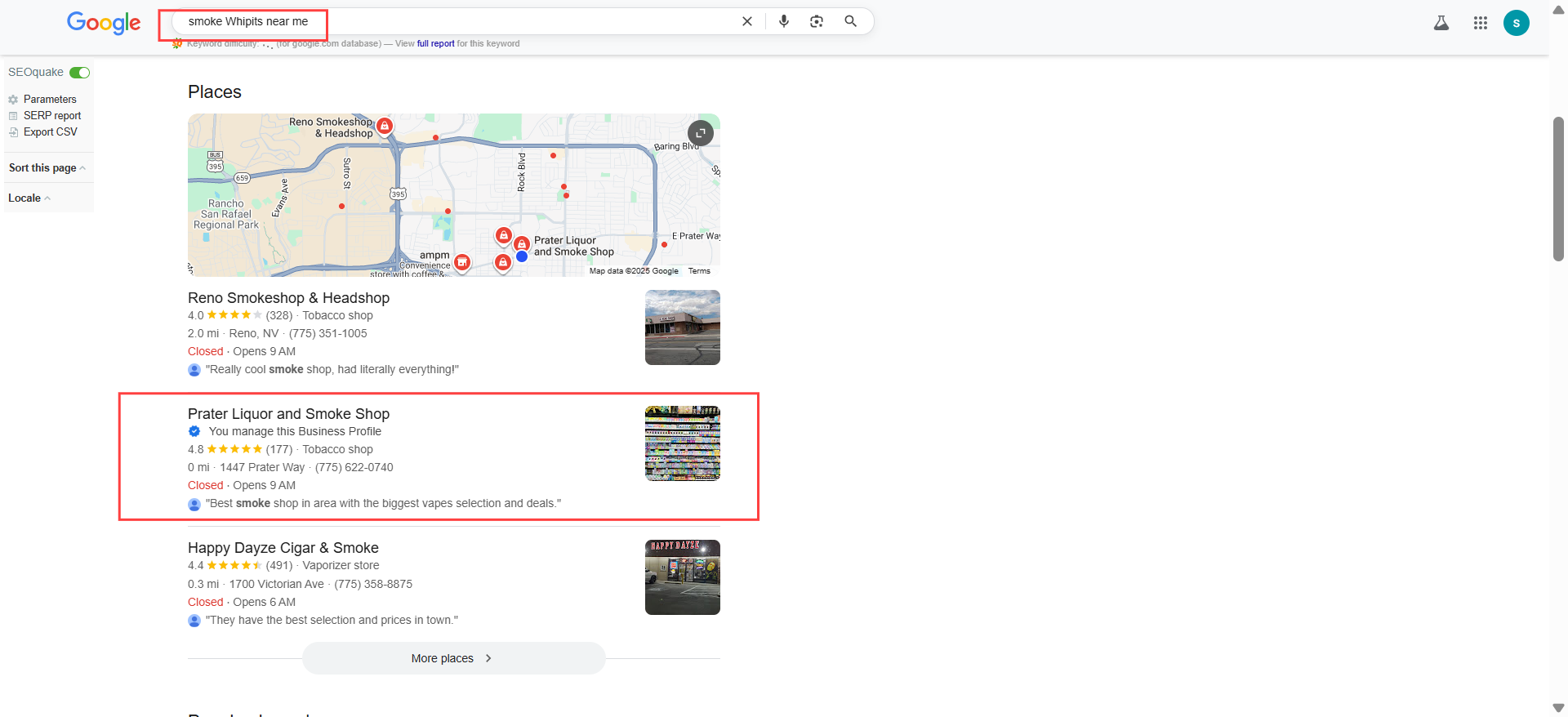 Prater Liquor & Smoke Shop GMB Optimization